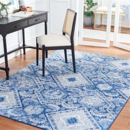 Safavieh 9 x 12 ft. Brentwood Transitional Power Loomed Rectangle Rug Blue & Ivory BNT827M-9